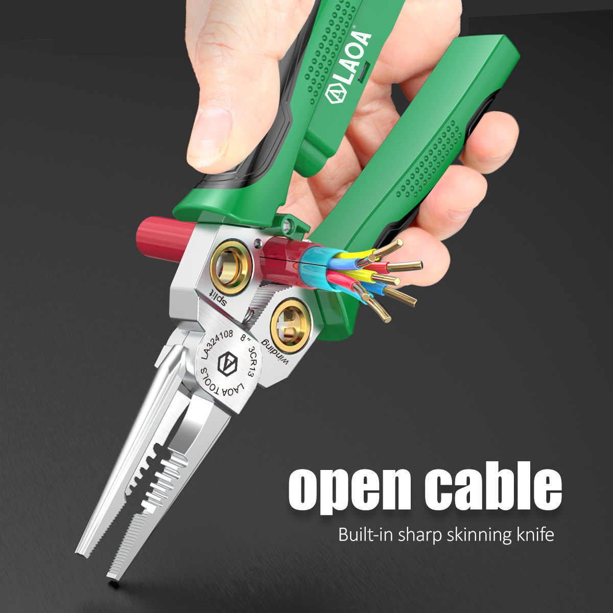 🔧 8-in-1 Stainless Steel Wire Stripper Pliers 🔩